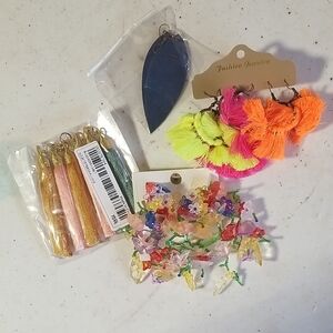 Colorful Tassel and Floral Earring Set